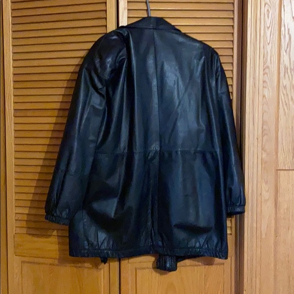 Greg bell  nice leather jet Zipper and nice button front and 2 pockets - Picture 5 of 5